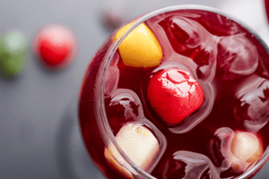 Sangria Glas von oben 