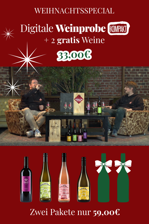 Weihnachtsspecial - Digitale Weinprobe "Glück auf Küwee" 4 +2 oder 8 + 4